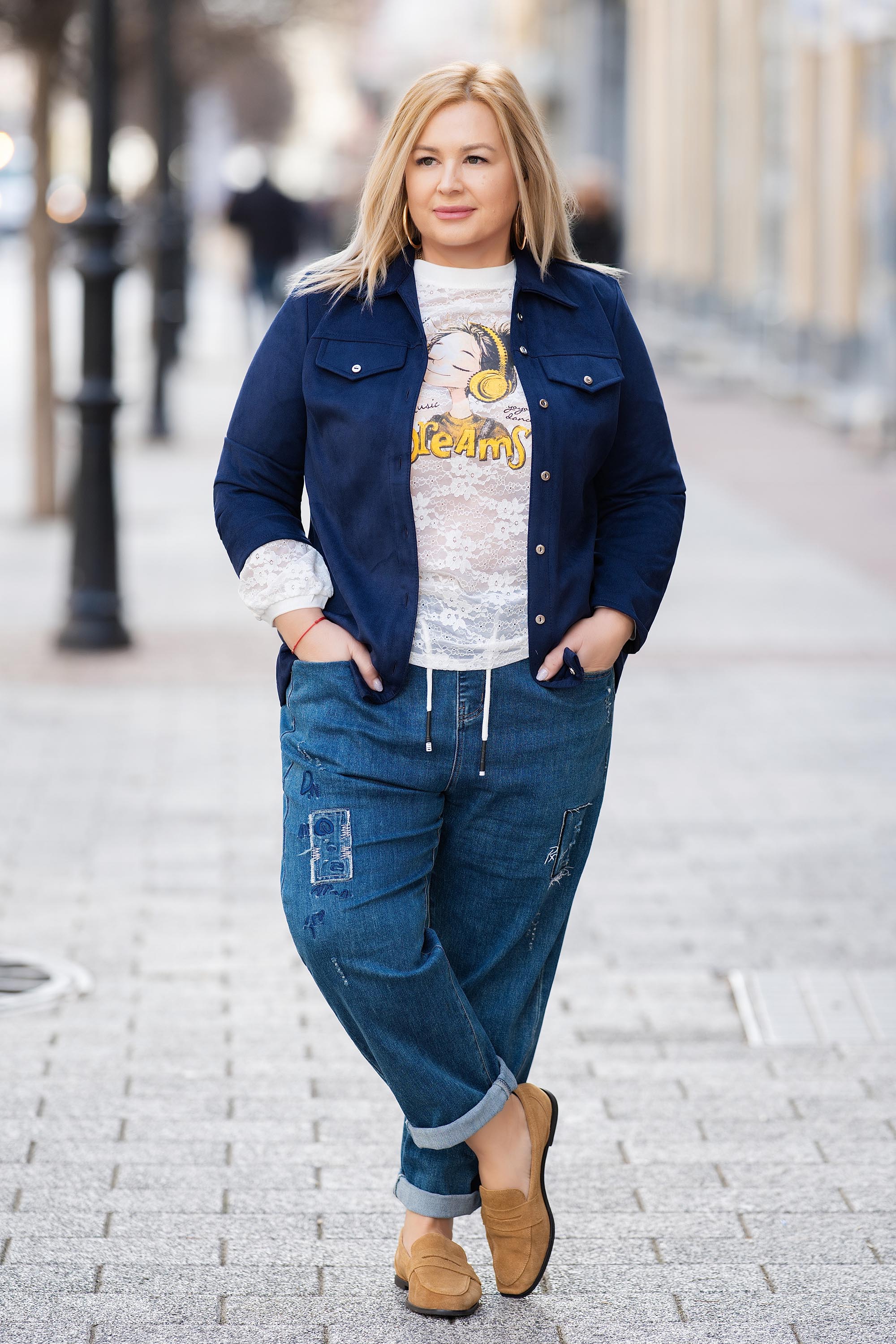 МАКСИ велурено яке тип риза в тъмносин цвят